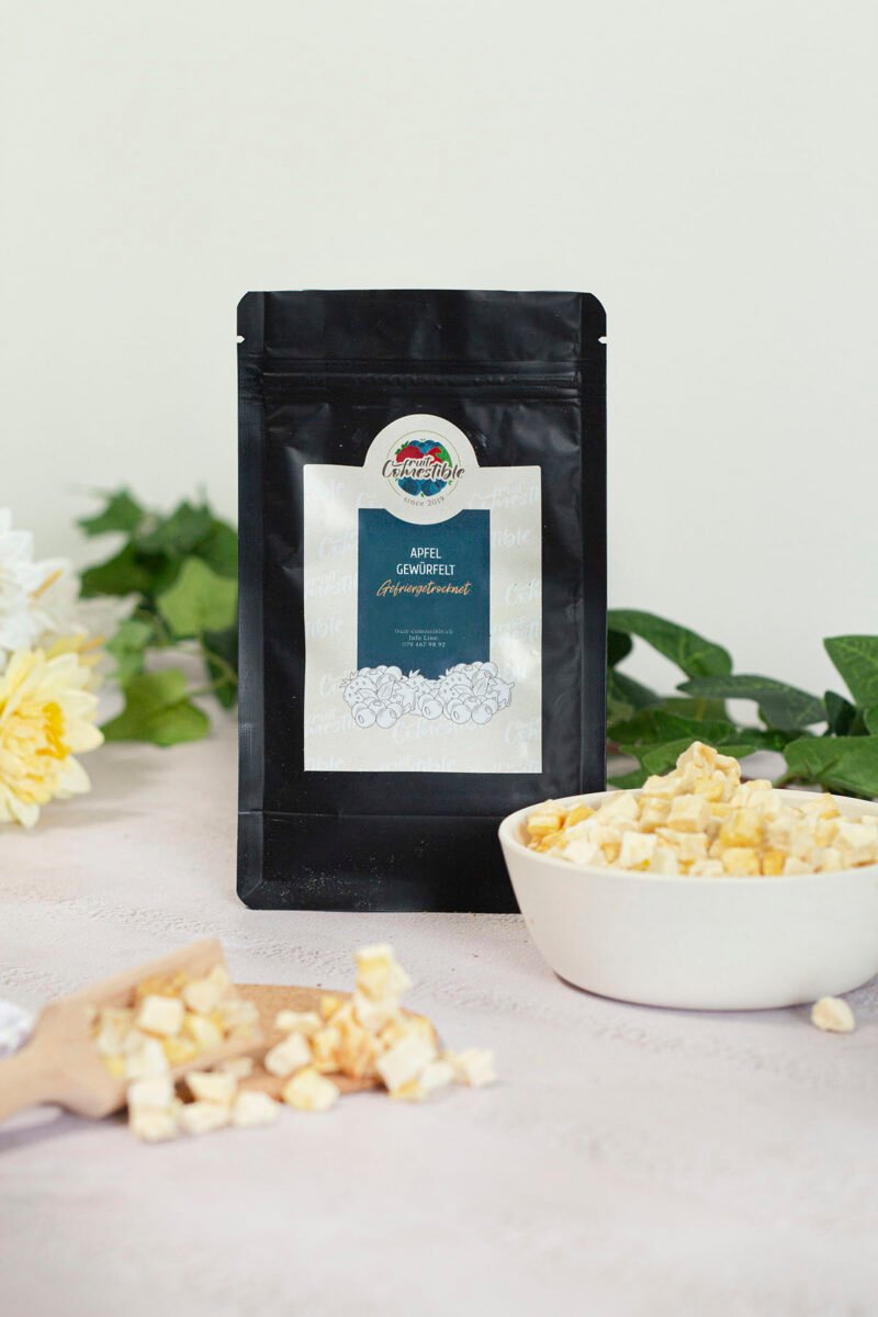 Gefriergetrocknet apfel gewürfelt