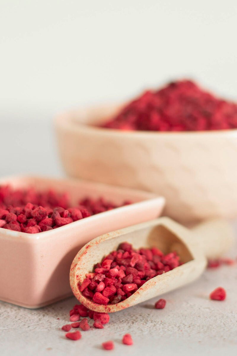 Gefriergetrocknete himbeere granulat